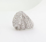 WOW 4.50ct Diamond 14k White Gold Bombe Style Dress Ring Size Q Val $12300