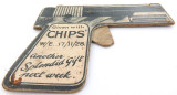 EXCEEDINGLY RARE 1928 “CHIPS” BOYS MAGAZINE CIGARETTE CARD CARDBOARD SHOOTER.