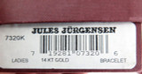 JULES JURGENSEN 7320K 14K GOLD LADIES WATCH DISPLAY BOX + ORIGINAL STORE TAG.