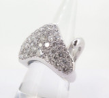 14ct White Gold 2.30tcw Pave Set Diamond Heart Ring Size M Val $7710