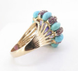 Vintage 14ct Gold Amethyst Turquoise Pink Sapphire Ring Size R1/2 Val $4330