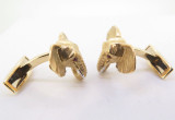 A Fine Pair Of E. Wolfe & Co 18K Gold & Ruby Gentleman’s Elephant Cufflinks