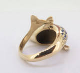Wonderful Enamel 18k Gold Antique Dolphin Style Ladies Ring Size M