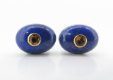 A Fine Pair Of Trianon Lapis & Citrine Set 18K Gold Gentleman’s Cufflinks