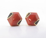 A Fine Pair Of Coral & Onyx Set 18K Gold Gentleman’s Cufflinks Signed S.T