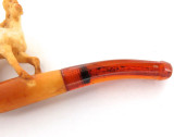 ANTIQUE “STALLION” AMBER STEM MEERSCHAUM PIPE IN ORIGINAL CASE