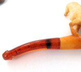 ANTIQUE “STALLION” AMBER STEM MEERSCHAUM PIPE IN ORIGINAL CASE