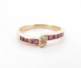 Ruby & Diamond Set 18k Yellow Gold Ring Size M1/2 Val $2200
