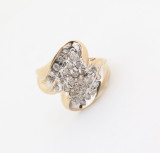 14K Yellow Gold 0.50ct Diamond Cluster Ring Size N Val $2110