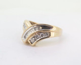 0.58ct Tapered Baguette & Brilliant Diamond 10K Yellow Gold Ring Size O Val$2400
