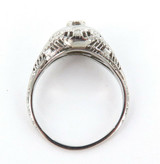 VINTAGE 18K WHITE GOLD & SOLITAIRE DIAMOND RING.