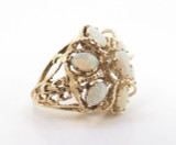 A Ladies 14K Yellow Gold Opal Cluster Dress Ring Size M Val $2725