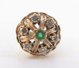 A Natural Emerald & 0.48ct H Si Brilliant Cut Diamond Ring Size L Val $3440