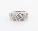 1.28cttw Princess & Brilliant Cut Diamond 18k White Gold Ring Size K Val $8870