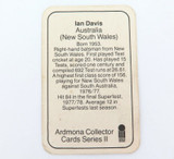 WORLD SERIES CRICKET 1979 - 1980 SIGNED ARDMONA SERIES II CARD. IAN DAVIS.
