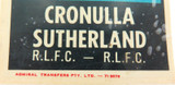 EARLY 1970s CRONULLA SHARKS UNUSED STICKER / TRANSFER “SHARKS TO BITE”.