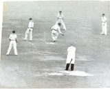 1946 ORIGINAL PHOTO. ENG v INDIA, 2ND TEST MATCH. WASHBROOK c HINDLEKAR b MANKAD