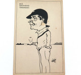 1930s PEN & INK CARICATURE, CRICKETER WALLY HAMMOND.