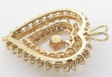 A Large 14K Yellow Gold & 4.50ct Diamond Set Heart Cluster Pendant Val $16775