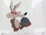 RARE WARNER BROS. CEL MADE FOR USA TV COMMERCIAL “COUPONS" WILE E. COYOTE + COA