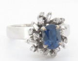 Australian Sapphire & Diamond handmade Dress Ring Size K Val $4840