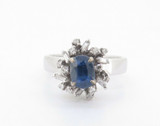 Australian Sapphire & Diamond handmade Dress Ring Size K Val $4840