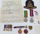 A GOOD WW2 GROUPING. # MX 93271 E. F. B. LUTMAN ROYAL NAVY. MEDALS, PAPERS ETC.