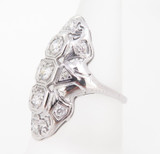 Edwardian Style 0.86ct H si Old Cut Diamond 14k White Gold Ring Size Q Val $3690
