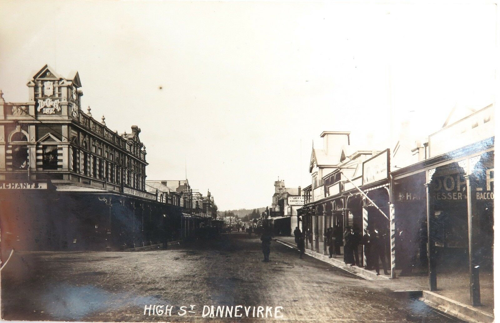 c1910 RARE NEW ZEALAND, HIGH ST DANNEVIRKE REAL PHOTO POSTCARD. 1