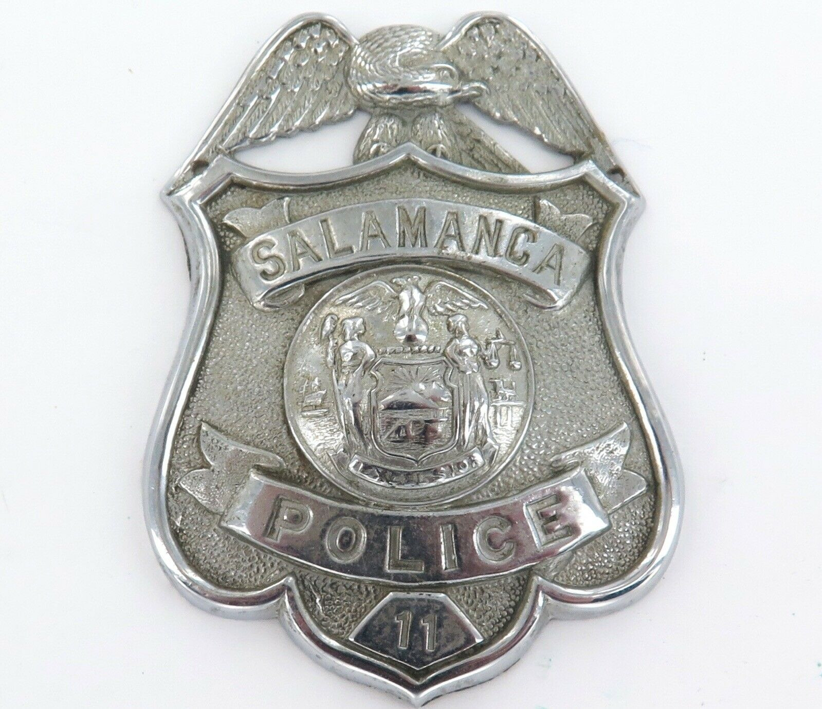 RARE OBSOLETE VINTAGE USA NEW YORK SALAMANCA LARGE POLICE BADGE.