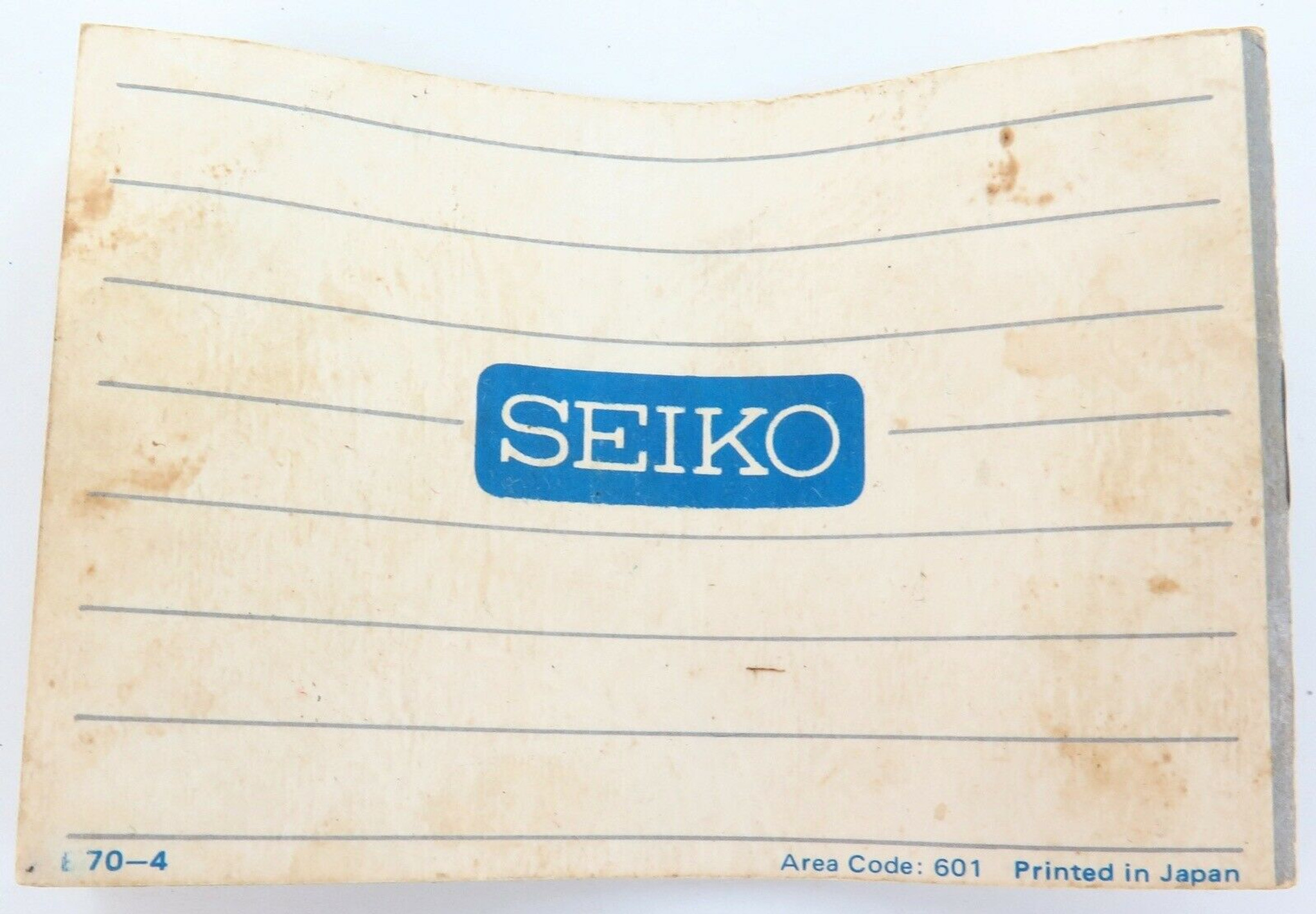 1970 OBSOLETE SEIKO CERTIFICATE OF GUARANTEE BOOKLET.