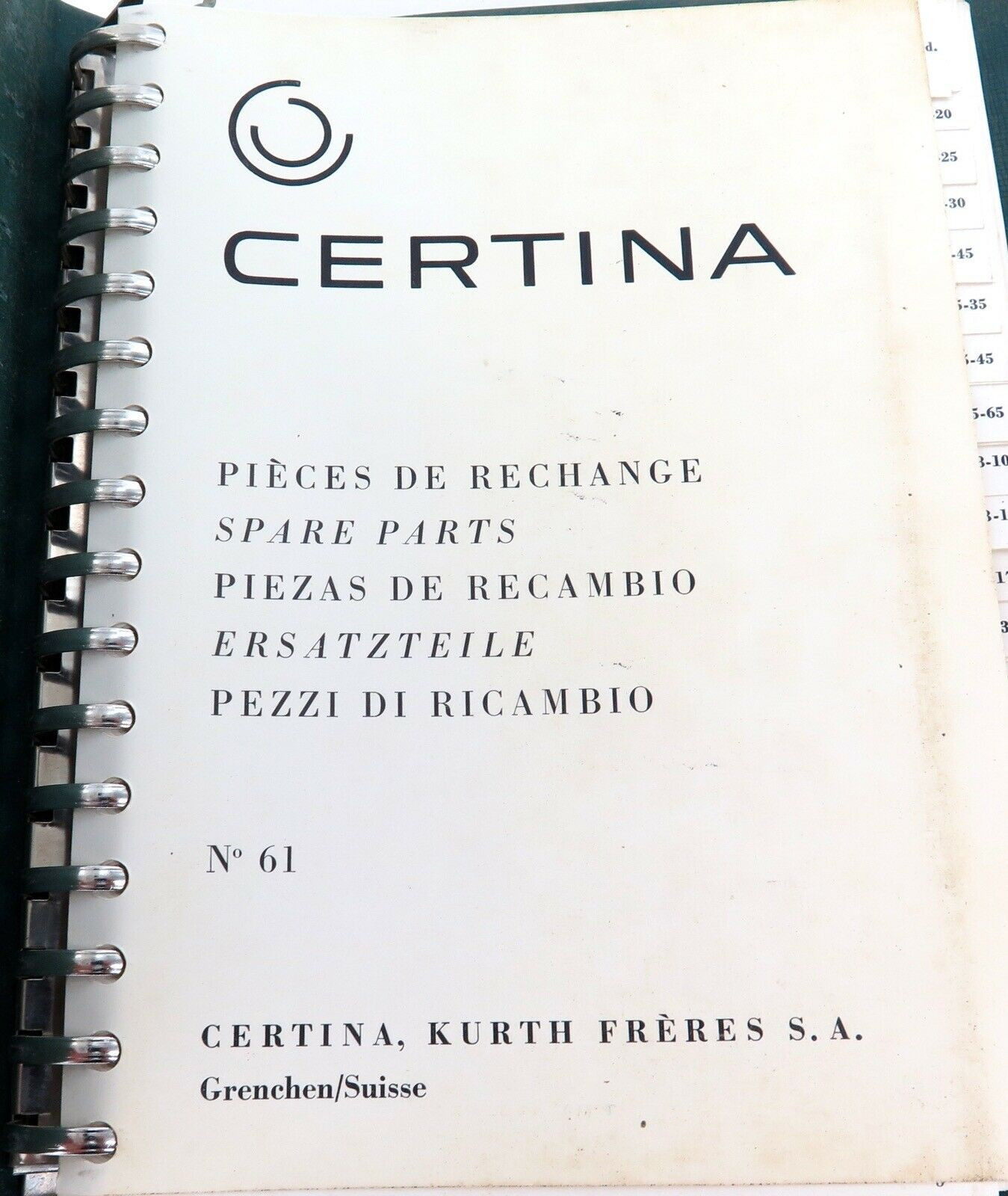 RARE c1970 CERTINA No 61 WATCH SPARE 