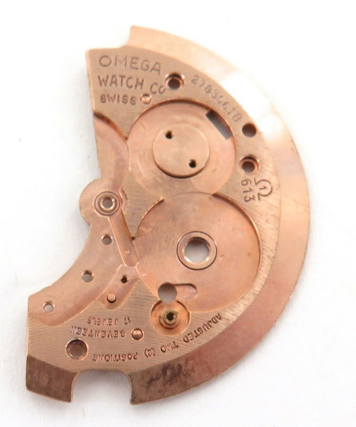 WATCHMAKERS ESTATE / c1968 OMEGA CAL. 613 17J MAINSPRING BRIDGE MENS WATCH  PART.