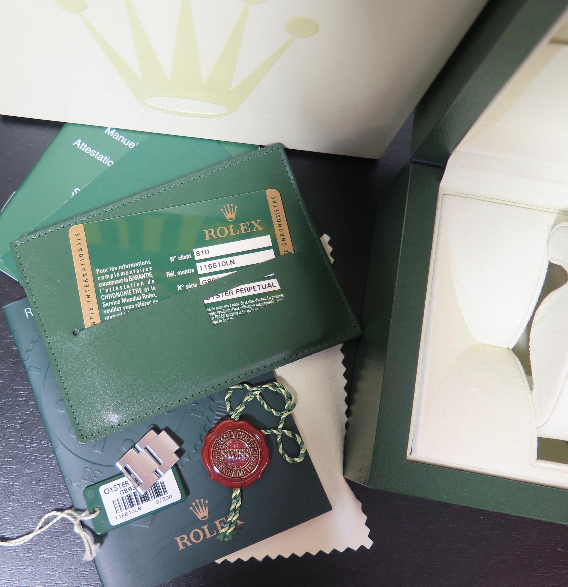Auth 2012 Rolex Ceramic Submariner Steel Wrist Watch Full Box Set