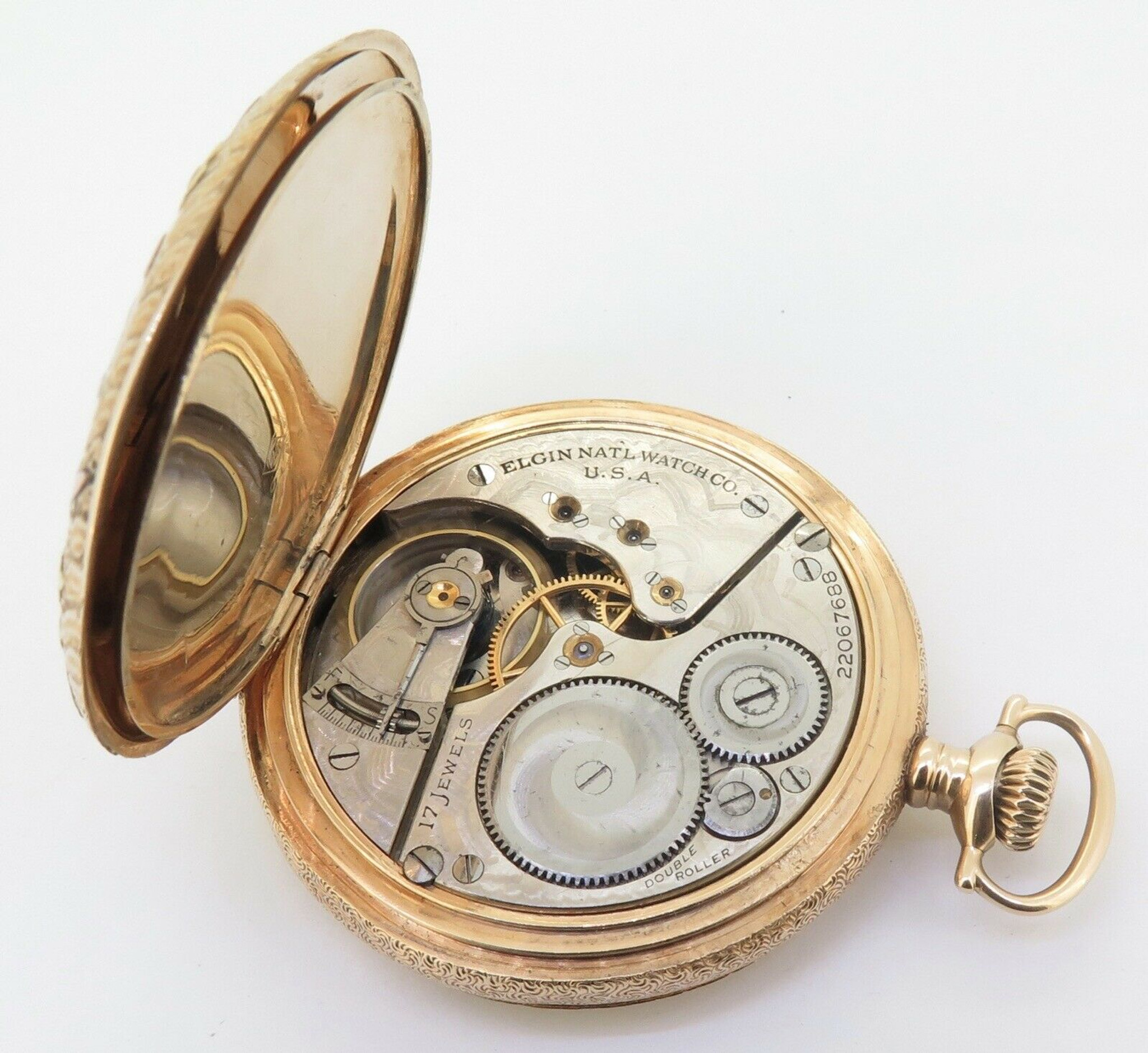 C.1920 Elgin Solid 14K Multi Colour Gold 16s Gentleman's Pocket