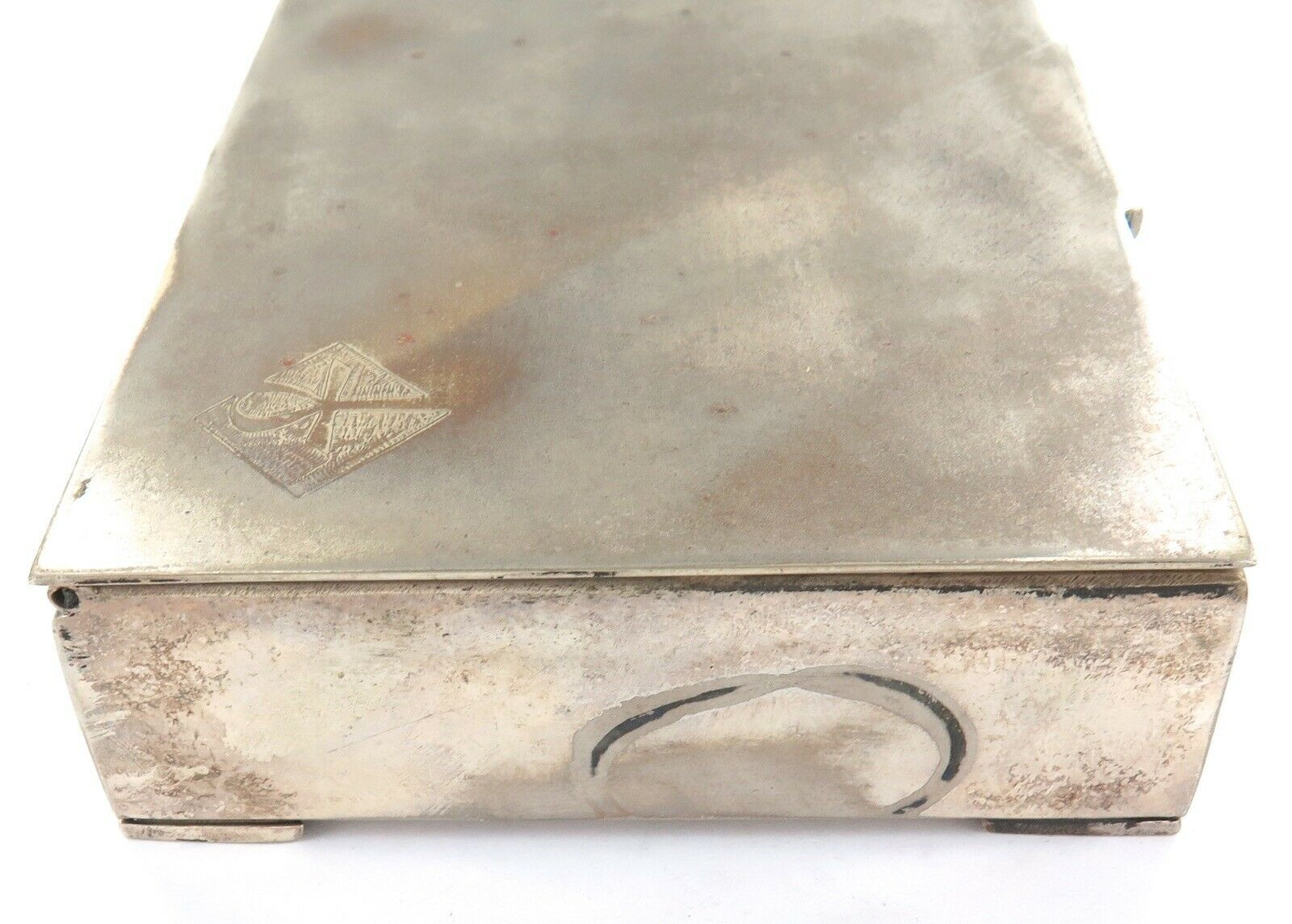 emu brand cigarette case 1940s Emu Brand Cigarette Case Sylva Chrome Patent No 592790 Vintage Smoking  Accessories Small Pocket Size Tobacciana
