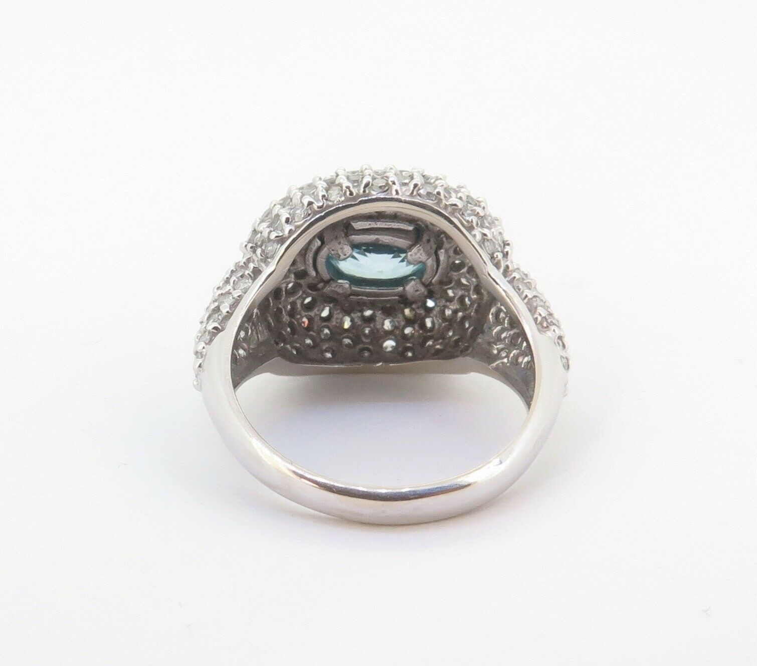 14ct Gold Aquamarine & 2.67ct Diamond Set Ladies Dress Ring Size L.5 Val  $7120