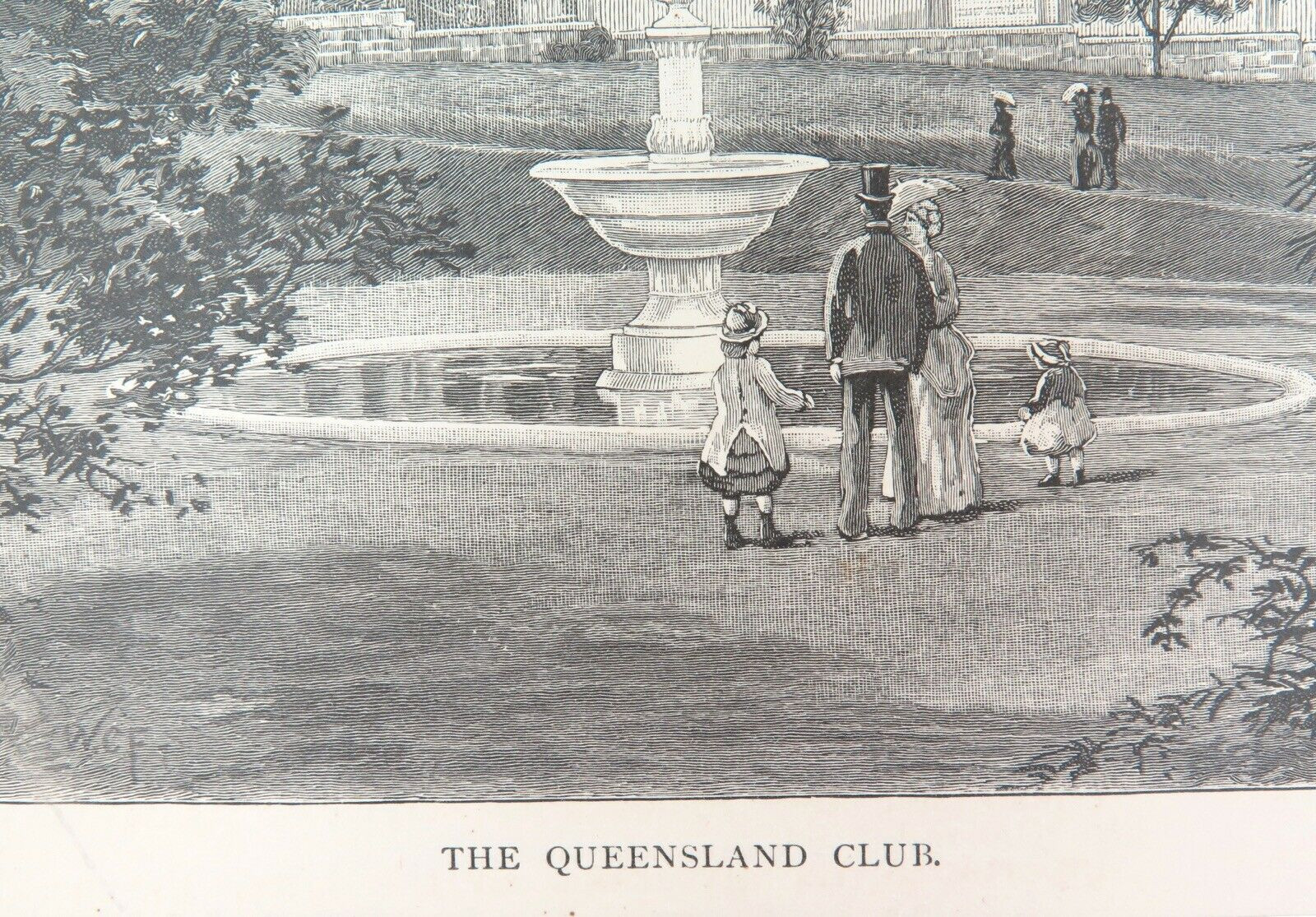 1886 WOOD ENGRAVING “THE QUEENSLAND CLUB"