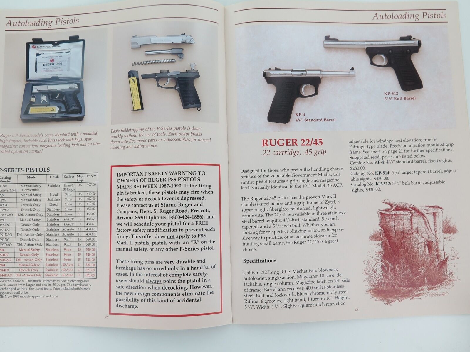 1994 RUGER FINE FIREARMS CATALOGUE. NEW OLD STOCK