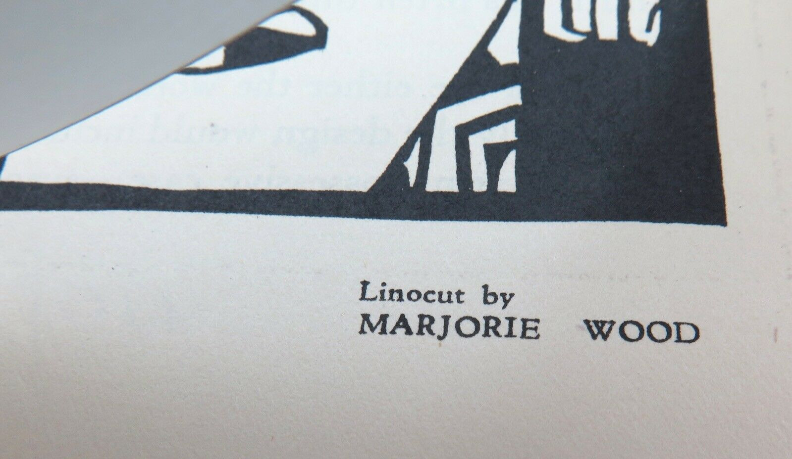 1930s LARGE LINOCUT BOOKPLATE by MARJORIE WOOD “AT NIGHT" EX