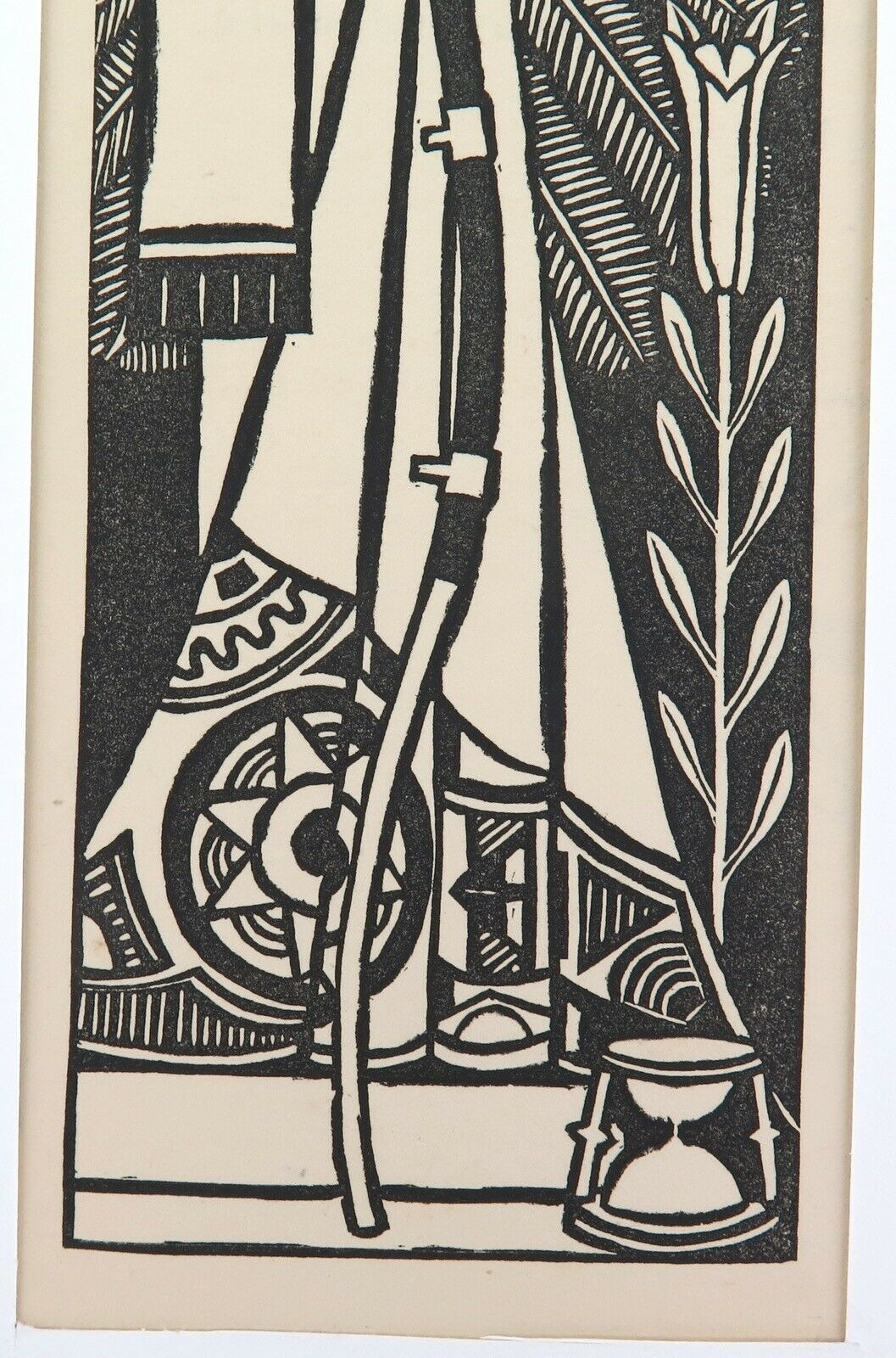 1930s LARGE LINOCUT BOOKPLATE by RON MEADOWS, UNTITLED. EX MANUSCRIPTS