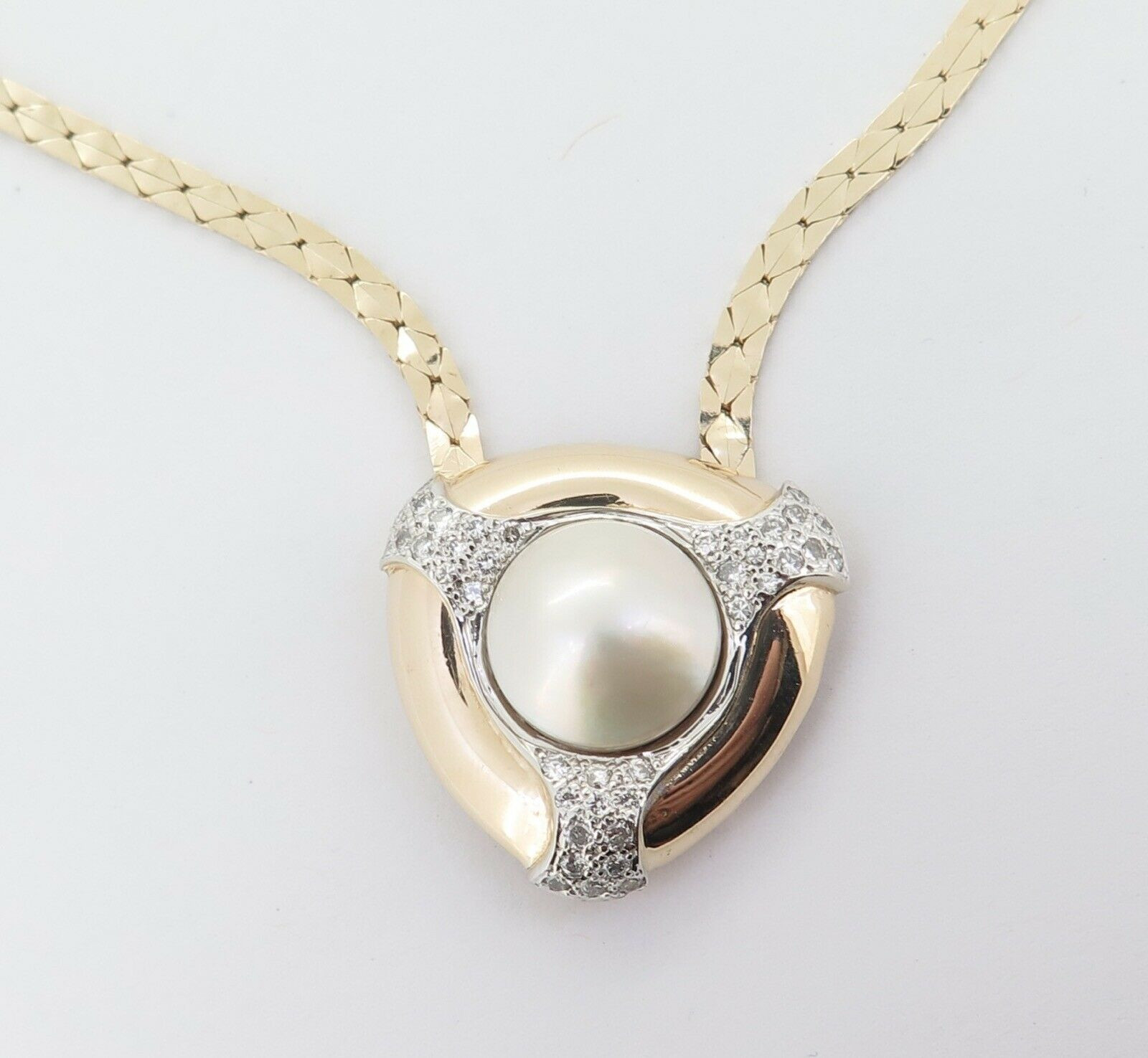 Vintage Mabe Pearl \u0026 Diamond Set 14k 