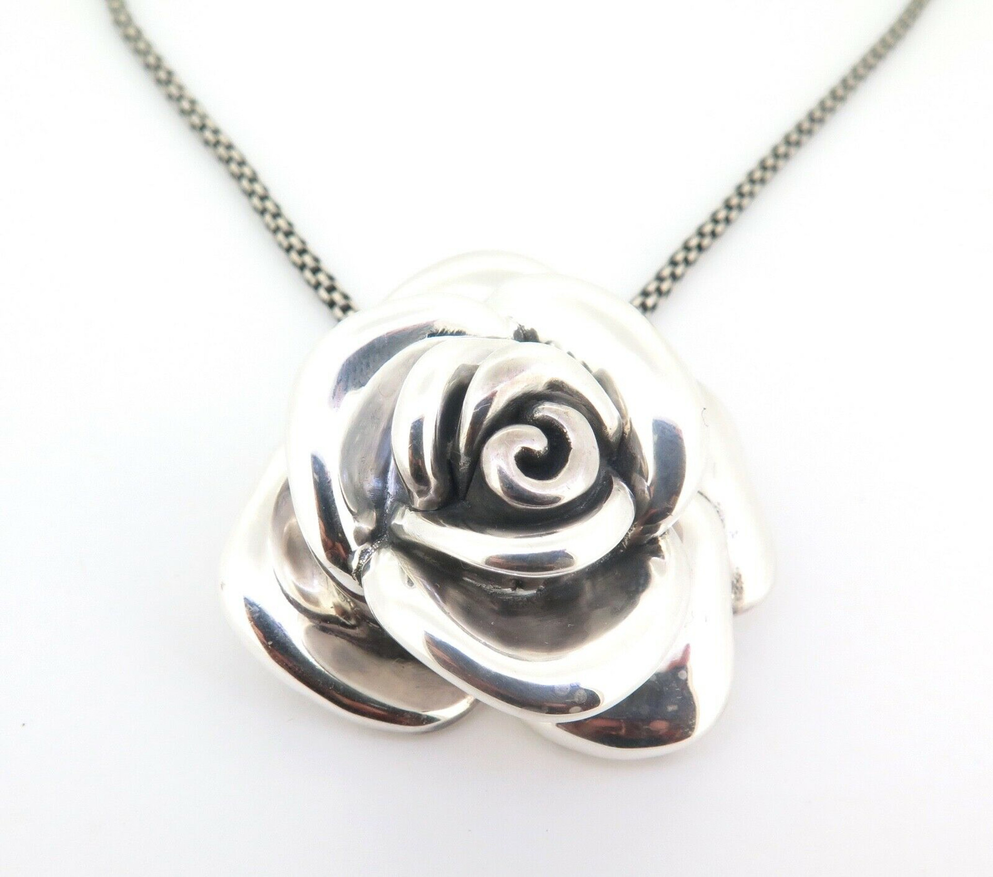 Sterling Silver Rose Necklace – Shine On Shop