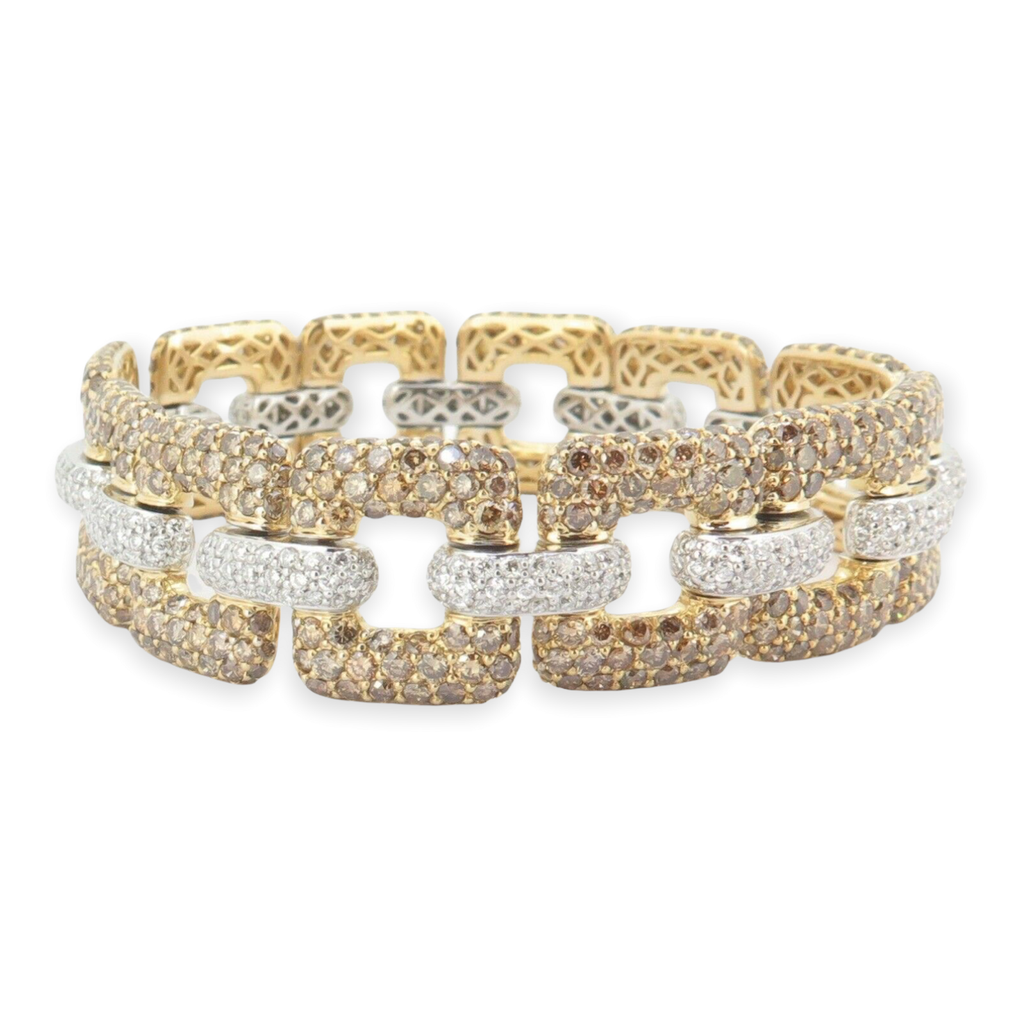 IBB 18ct Gold Tri-colour Herringbone Chain Bracelet, Multi at John Lewis &  Partners
