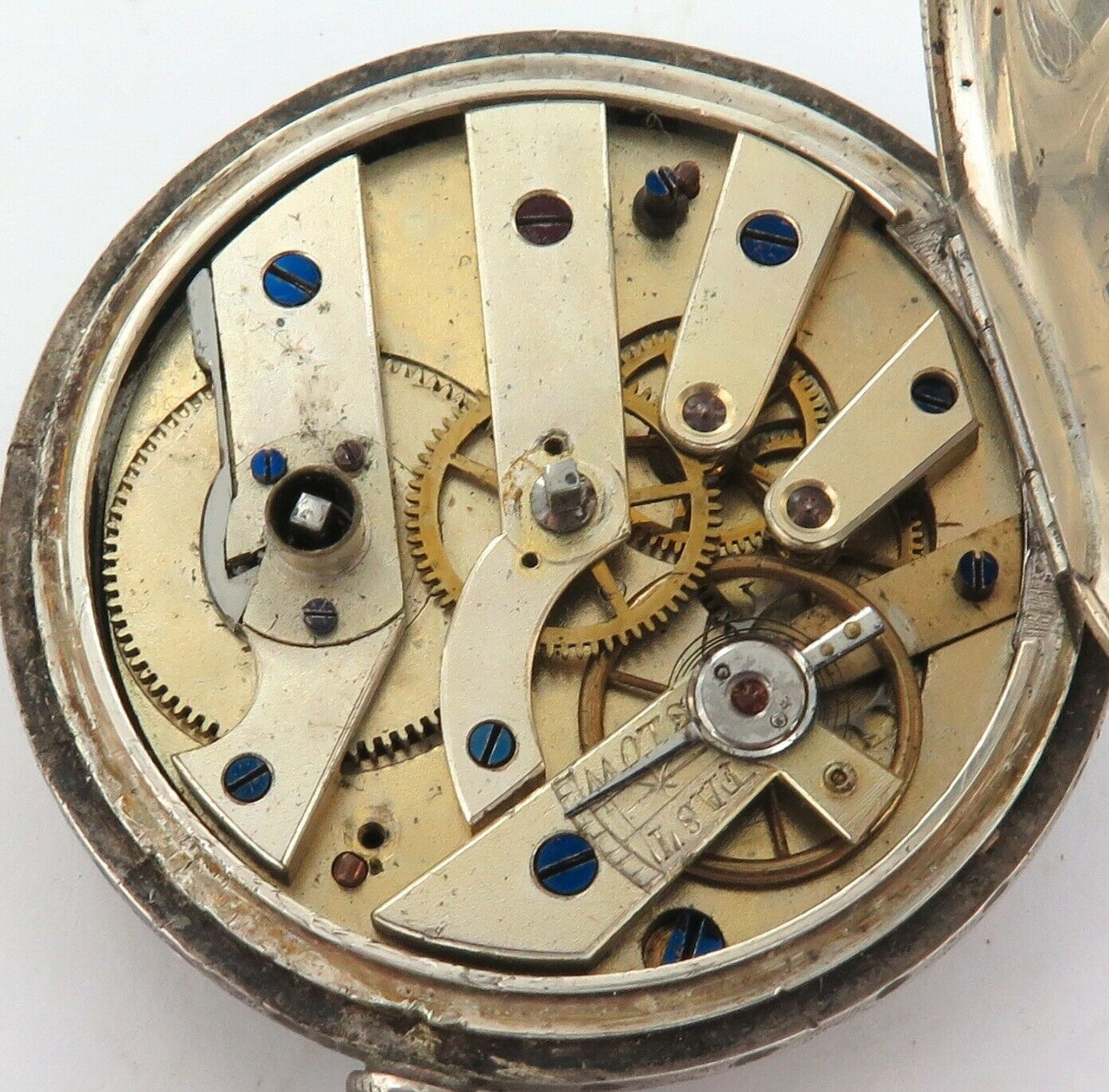 c1882 SUPER RARE “AUSTRALIA” BRAND STERLING SILVER KEY WIND POCKET