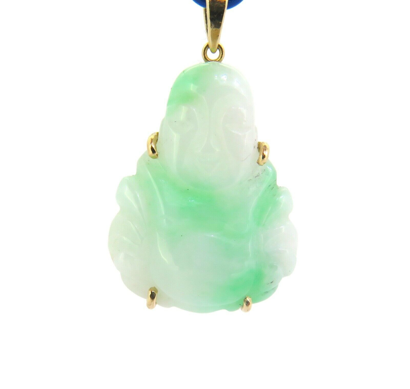 White Jadeite Smiling Buddha Pendant 6.8g