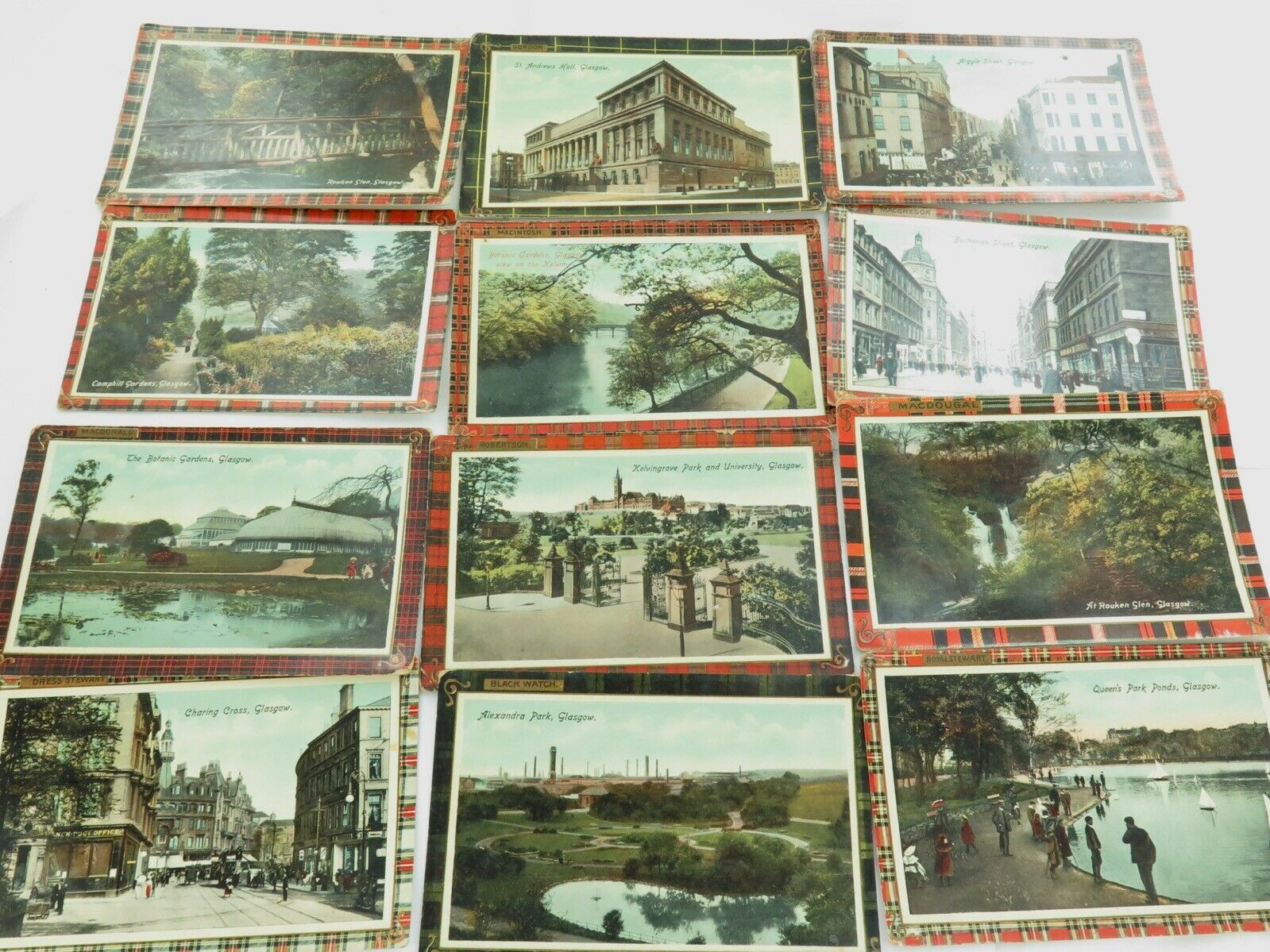 c1908 12 x Postcards Glasgow, Scotland. All The Same Series 2160 & Unused.