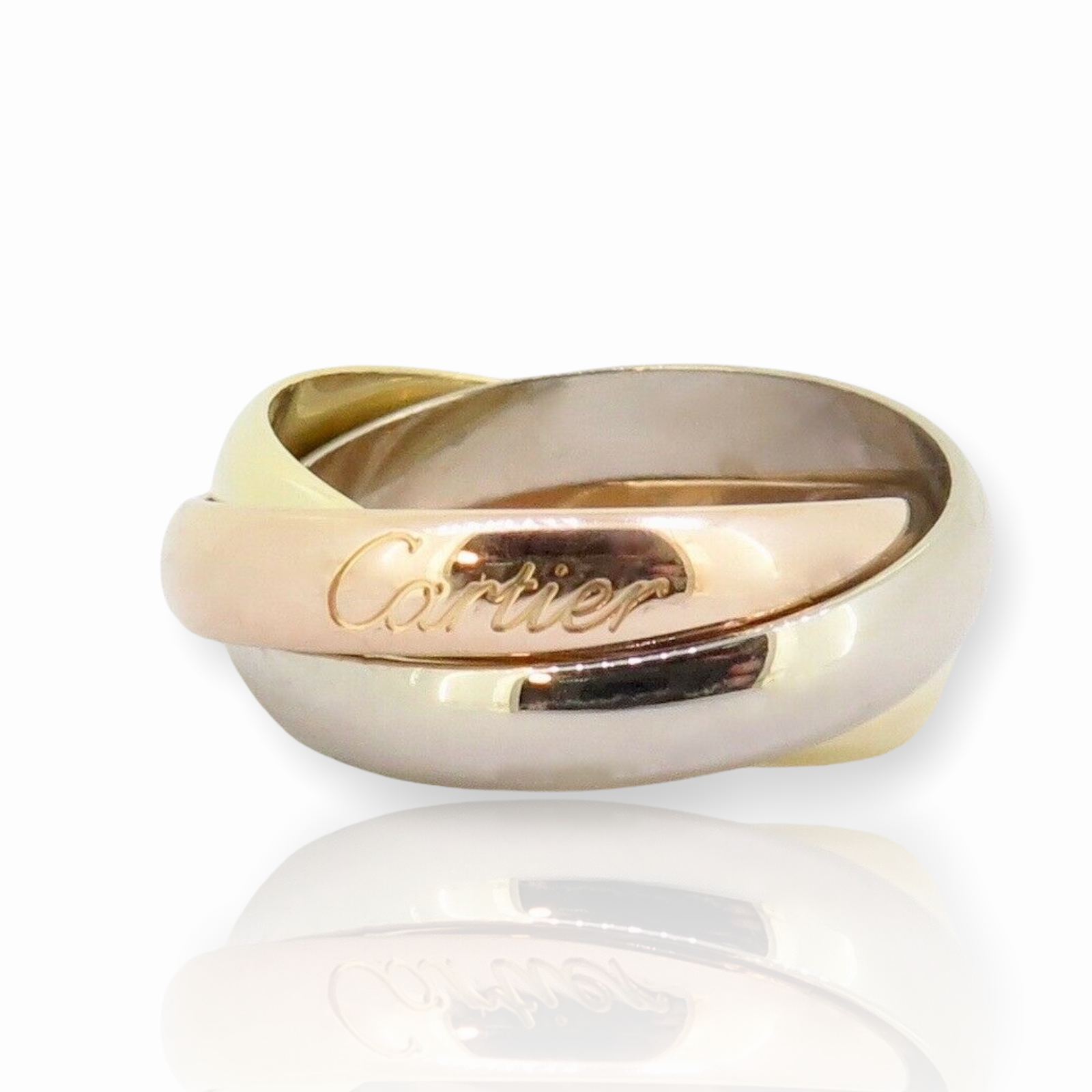 Cartier Classic Trinity 18ct Gold 3.5mm Rings Size 48 + Box \u0026 Docs