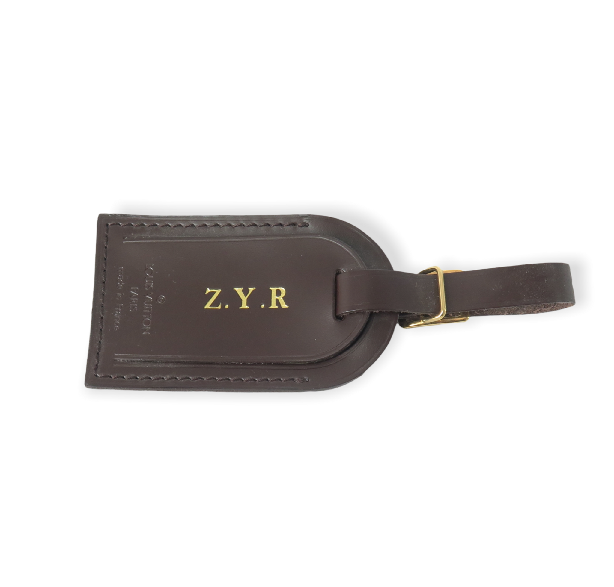 Louis Vuitton Leather Luggage Tag. Initials ZYR - Harrington & Co.