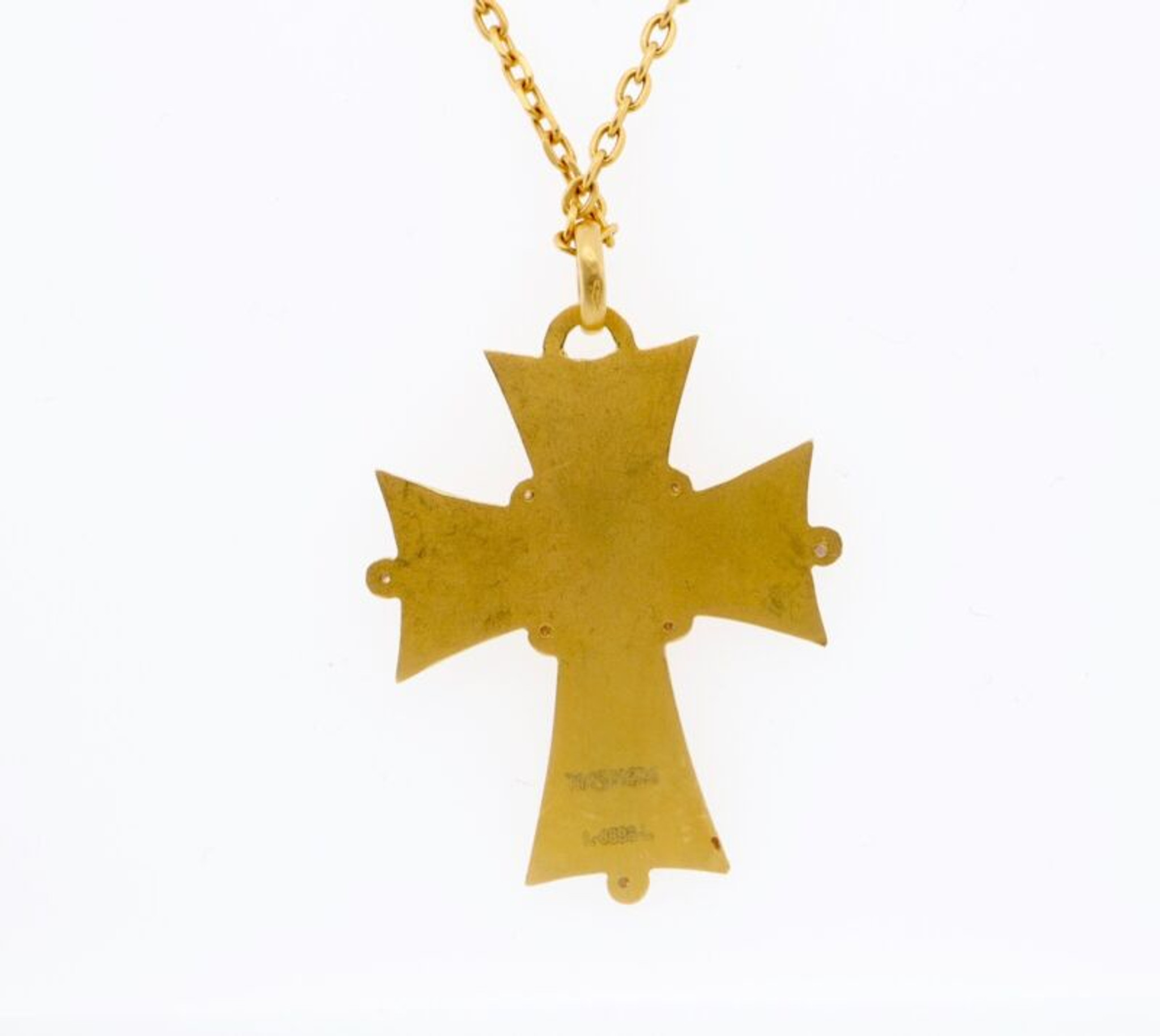 NEW 18ct Gold Cross Pendant Yellow White Two Tone Solid Gold Comes In Box |  eBay